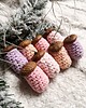 ozdoby choinkowe Pastelowe ozdoby choinkowe na szydełku zestaw, żołędzie na choinkę