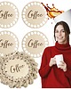 kuchnia - różne Podkładka pod kubek szydełko 4SZT napis z napisem COFFEE Baza KOŁO 10cm