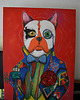 obrazy Pies czarownik 60x80 akryl, spray