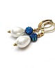 kolczyki pozłacane Kolczyki pozłacane Pearls /white and cobalt/ perły