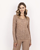 swetry damskie  Sweter z warkoczami - SWE335 mocca MKM