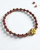 bransoletki z kamieni naturalnych Na szczęście : granat, hematyt : czterolistna koniczynka