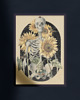 grafiki i ilustracje Kolaż / plakat dekoracyjny szkielet słoneczniki anatomia
