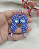 kolczyki soutache Długie kolczyki sutasz na wesele, błękitne eleganckie kolczyki