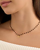 chokery Choker naszyjnik onyksy literka srebro 925 pozłacane