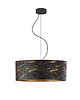 lampy wiszące Czarna lampa wisząca do salonu z marmurowym kloszem HAJFA MARMUR fi - 50 cm