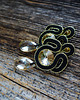 kolczyki soutache Beż, czerń i złoto-  kolczyki soutache