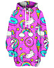 bluza z kapturem damska Bluza Oversize Tunika DR.CROW Unicorn Confetti