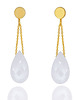 kolczyki złote Earrings  Kamień Księżycowy Krople złoto 585