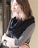 szale damskie Dzianinowy Komin Tuba Szal czarny bransoletka