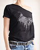 t-shirt damskie Czarna zebra na czarnej koszulce Oversize