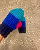 rękawiczki damskie Rękawiczki jednopalczaste z wełny merino niebieski/ róż