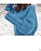 swetry damskie  Niebieski sweter handmade moher z wełną