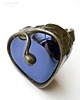 pierścionki - różne Serce z kobaltowego szkła kwarcowego pierścionek unikatowy handmade