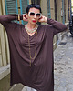 tuniki damskie Tunika oversize V czekolada