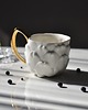 filiżanki Filiżanka Biała porcelanowa Karczoch ze złotym uchwytem