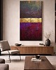 obrazy Obraz artystyczny  80x160cm w kolorach filoet fuksja  złoto