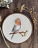 Ozdoby na ścianę Ręcznie malowany oraz  haftowany "Ptak na gałęzi"