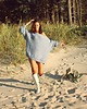 swetry damskie  Sweter handmade oversize  baby blue z wełną