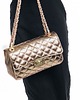 torby na ramię Torebka skórzana pikowana - złota (6930)