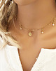 chokery Naszyjnik choker z monetą i kamieniami