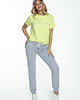 t-shirt damskie T-SHIRT żółty BASIC z nadrukiem Koliber