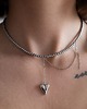 chokery Naszyjnik Silver Heart Drop