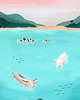 plakaty Plakat swimming pigs