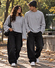 bluza bez kaptura damska Longsleeve  Boxy Fit-Szary