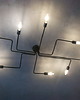 lampy wiszące Wyjątkowy czarny żyrandol do salonu zygzak