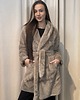 płaszcze damskie Futrzany płaszcz Beige