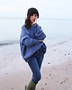 swetry damskie  Sweter handmade oversize  blue z wełną