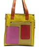 torby na ramię Torebka damska shopper, pojemna, skórzana ze skrawków kolorowa OLIVKA