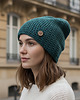 czapki damskie Czapka całoroczna przejściowa cienka bawełna s/m unisex szmaragd