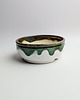 doniczki Płaska doniczka ceramiczna "zielone zacieki"