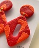 kolczyki z masy plastycznej Kolczyki wiszące panterka zwierzęce koralowe