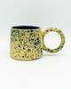 kubki Żółty ceramiczny kubek z okrągłym uszkiem