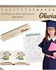 zakładki do książek Linijka na zakończenie Szkoły Przedszkola dla dzieci Drewniana z IMIENIEM