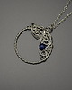 wisiory Wisiorek lapis lazuli koło kółko wire wrapping