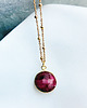 złote naszyjniki NASZYJNIK RUBIN  czerwony kamień