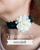 chokery Jaśminowy koronkowy choker zielony