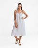 sukienki midi damskie Lniana Sukienka FLORA MIDI light gray