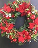 wianki bożonarodzeniowe Wianek bożonarodzeniowy czerwona poinsettia duży