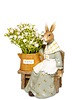 figurki i rzeźby Dekoracja - króliczka z koszem kwiatów 20x15x10 cm LAPIN - IV