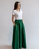 spódnice maxi Spódnica lniana maxi - butelkowa zieleń