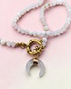 chokery Naszyjnik choker z różowym kwarcem lunula kobiecy symbol