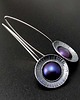 kolczyki wire wrapping tytan i srebro - purple