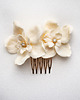 Ślubne ozdoby do włosów Ślubny grzebyk do włosów z beżowymi kwiatami