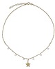 chokery Srebrny pozłacany choker z gwiazdką i cyrkoniami