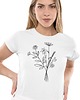 t-shirt damskie Koszulka kwiaty line art rośliny natura